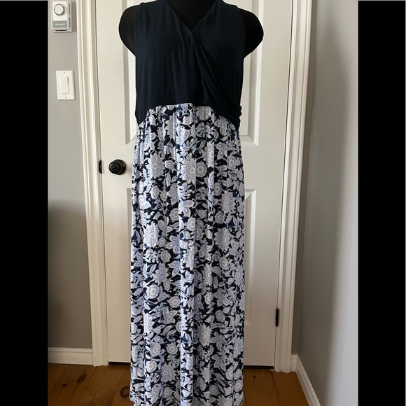 Nwt J.Jill dress navy with floral women’s X-Large - Picture 2 of 7